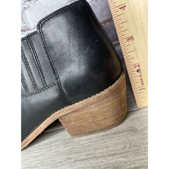 Madewell The Myles Black Leather Ankle Booties Heeled Boots Women Sz 8M US/39EU - Picture 10 of 16